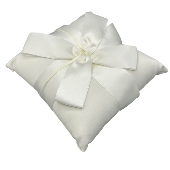 WEDDING RING PILLOW WITH BOW ELEGANT STAIN PILLOW FOR CEREMONY RINGS CLASSIC - Picture 5 of 12
